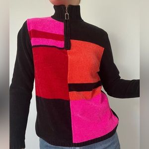 funky vintage quarter zip sweater